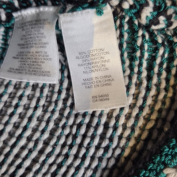 Rachel Roy Open Front Knit Cardigan Short Sleeve Striped Boho Size M - Picture 8 of 10